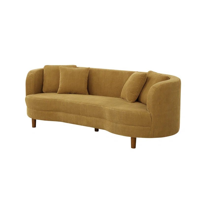 Lutanda 90'' Round Arms Curved CAL117 Compliant Sofa | Wayfair North America