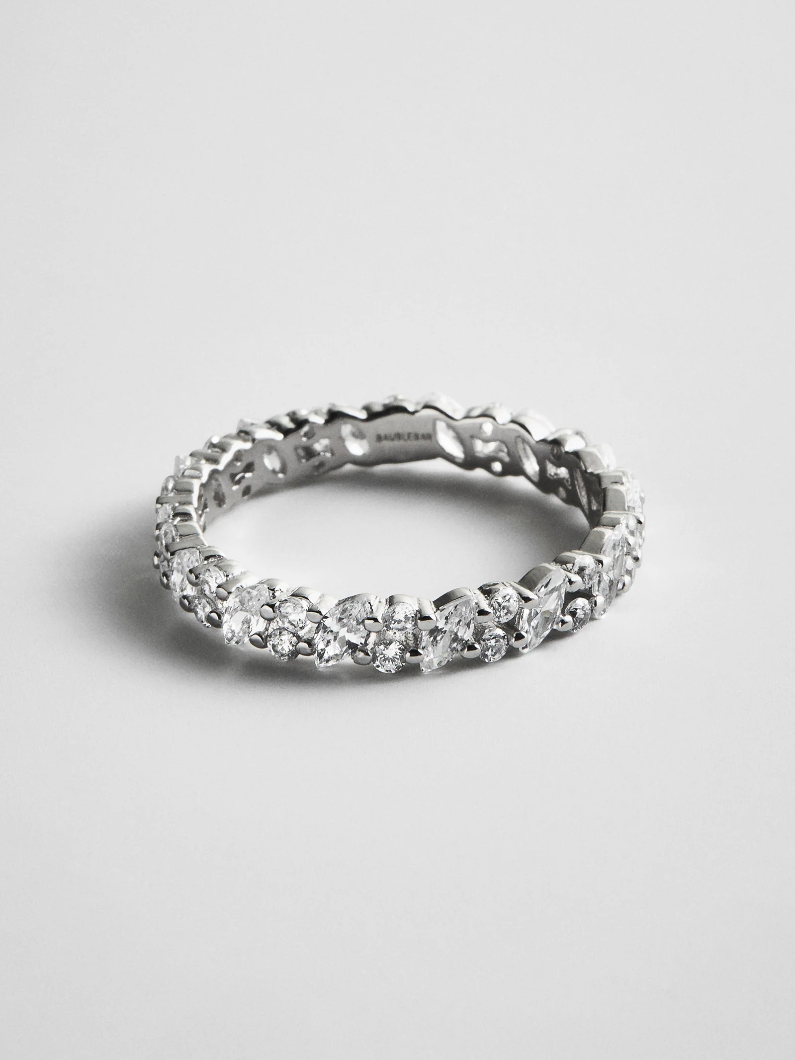 Alexandra Sterling Silver Crystal Ring - Silver/Pav\u00e9 | BaubleBar