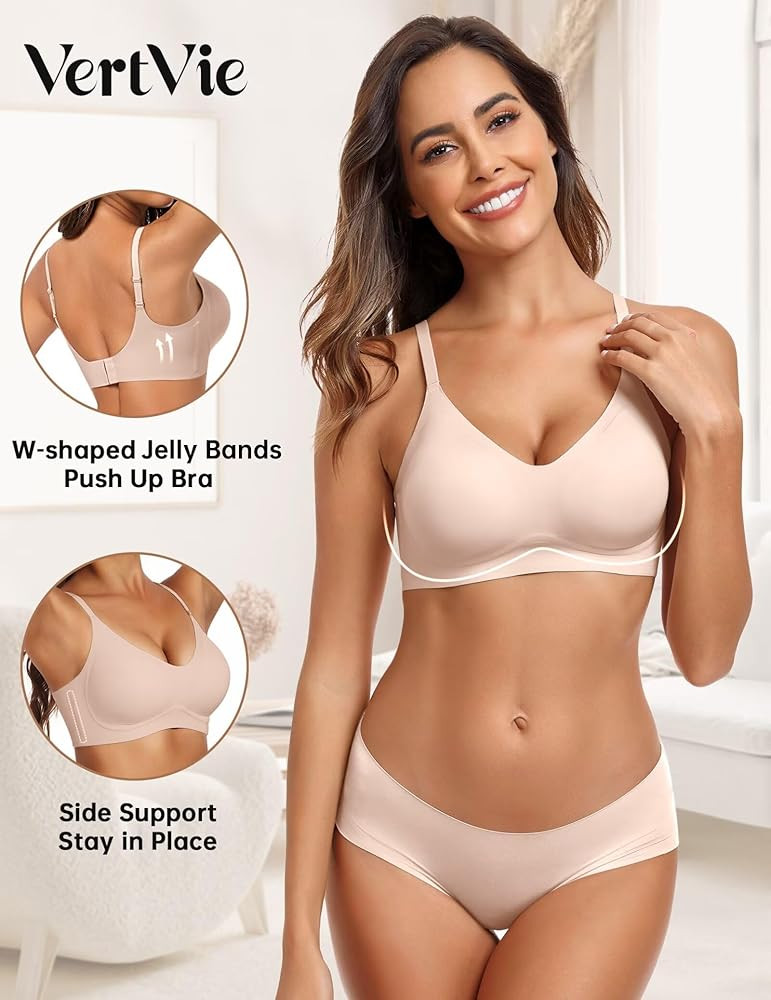 Vertvie Womens Seamless Bra No Underwire Comfort Push Up Bras Buttery Soft Wireless Bralette Full... | Amazon (US)