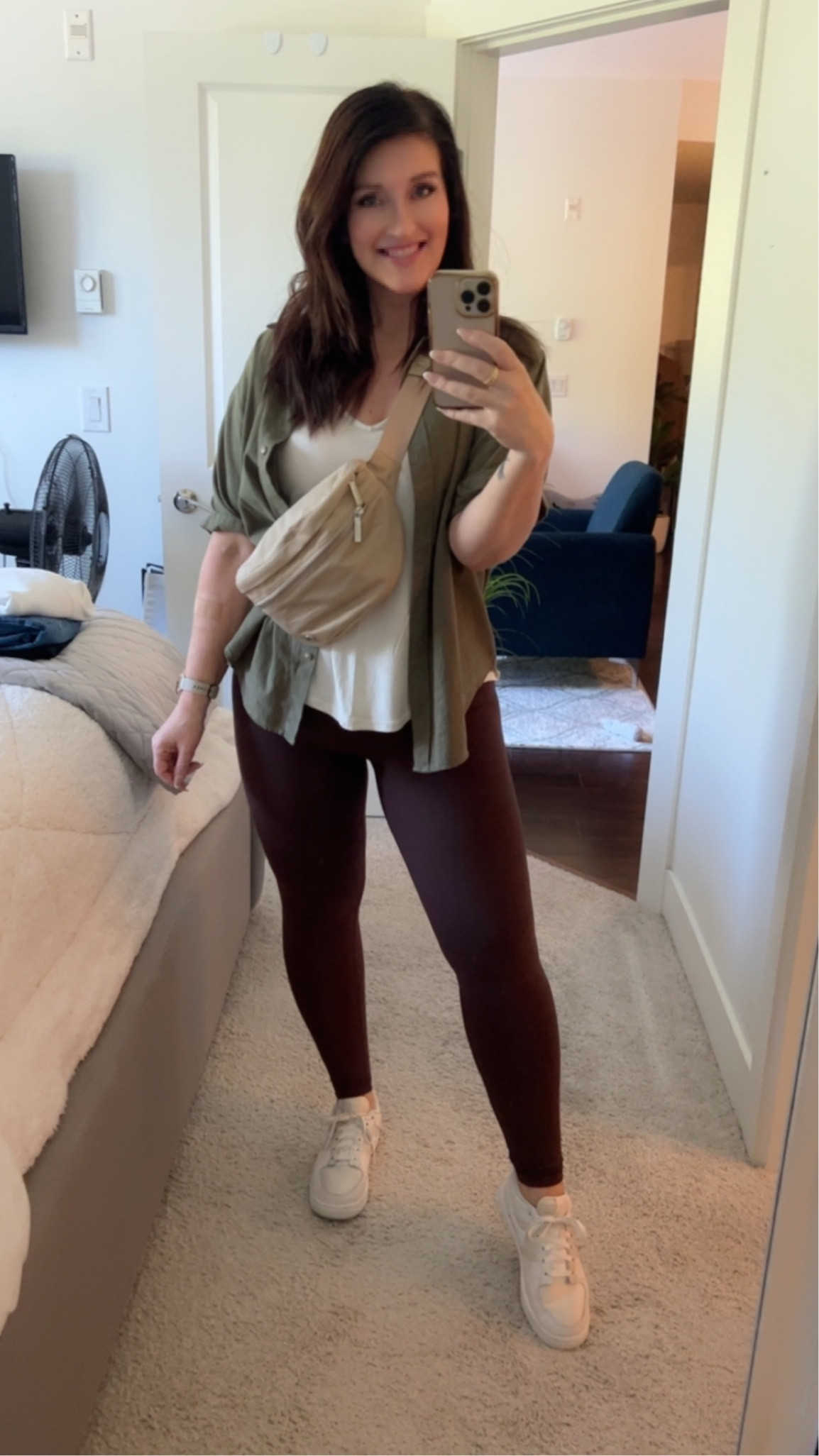 OOTD,linked what I could, TNA butter leggings and the button down are from Aritzia, I’m wearing a medium in both and I posted some pretty good alternatives. I’m wearing a size 6 in the tank top. 

#LTKitbag #LTKFind #LTKshoecrush