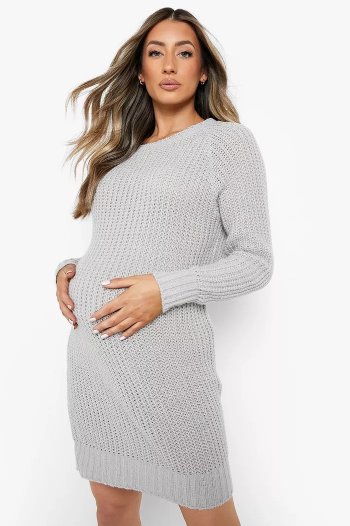 Maternity Soft Knit Jumper Dress | Boohoo.com (UK & IE)