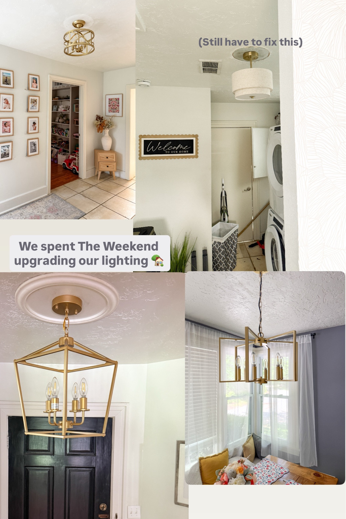 All the upgrades we’ve made in our home recently! Including light fixtures and doorknobs 🖤

#LTKSeasonal #LTKSaleAlert #LTKHome