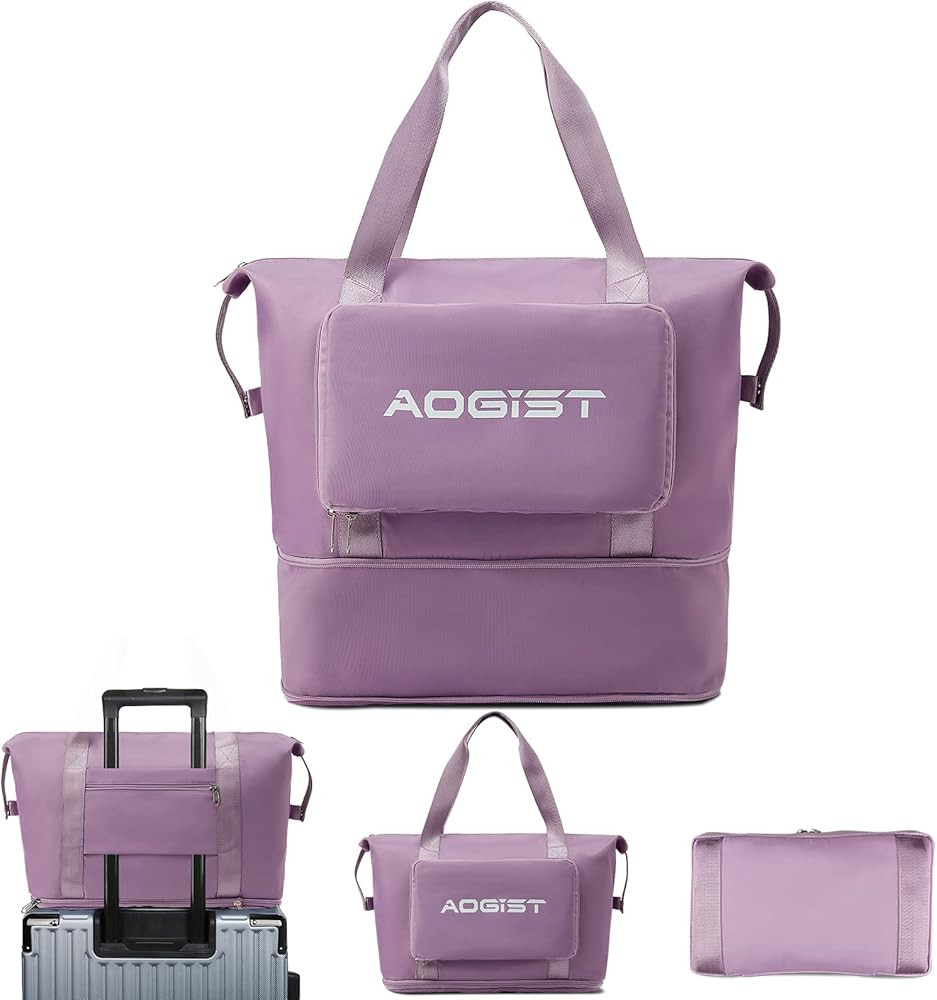 Amazon.com | Aogist Weekender Bag for Women, Heavy Duty Travel Tote Bag Sports Gym Bag Foldable C... | Amazon (US)