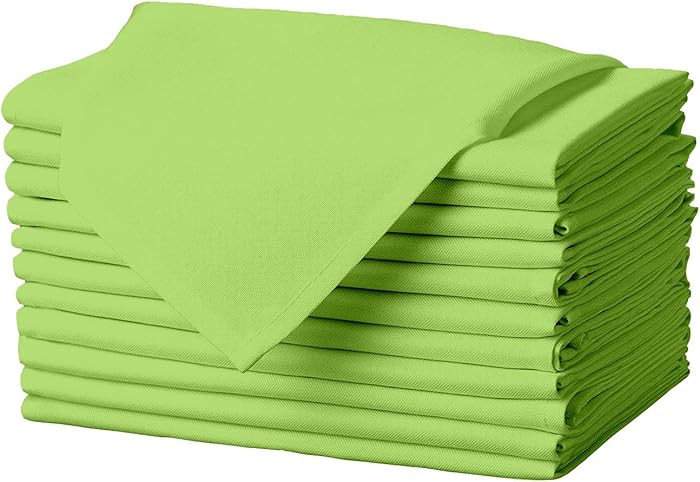 Gee Di Moda Cloth Napkins - 17 x 17 Inch Apple Green Dinner Napkins - Set of 12 Soft & Absorbent ... | Amazon (US)