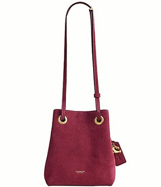 COACH Jade Suede Mini Drawstring Bag - Dark Fuchsia | Dillard's