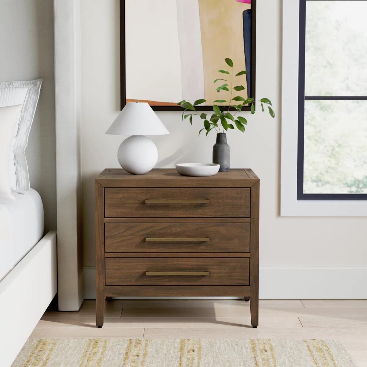 Pama 3 - Drawer 26" Nightstand | Wayfair North America