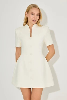 Cotton Mix Button Mini Dress | Odd Muse