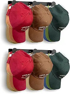 KIMBORA 2 Packs Hat Rack for Wall, Hat Organizer for Baseball Caps, 3 Mounting Options Hat Hook H... | Amazon (US)