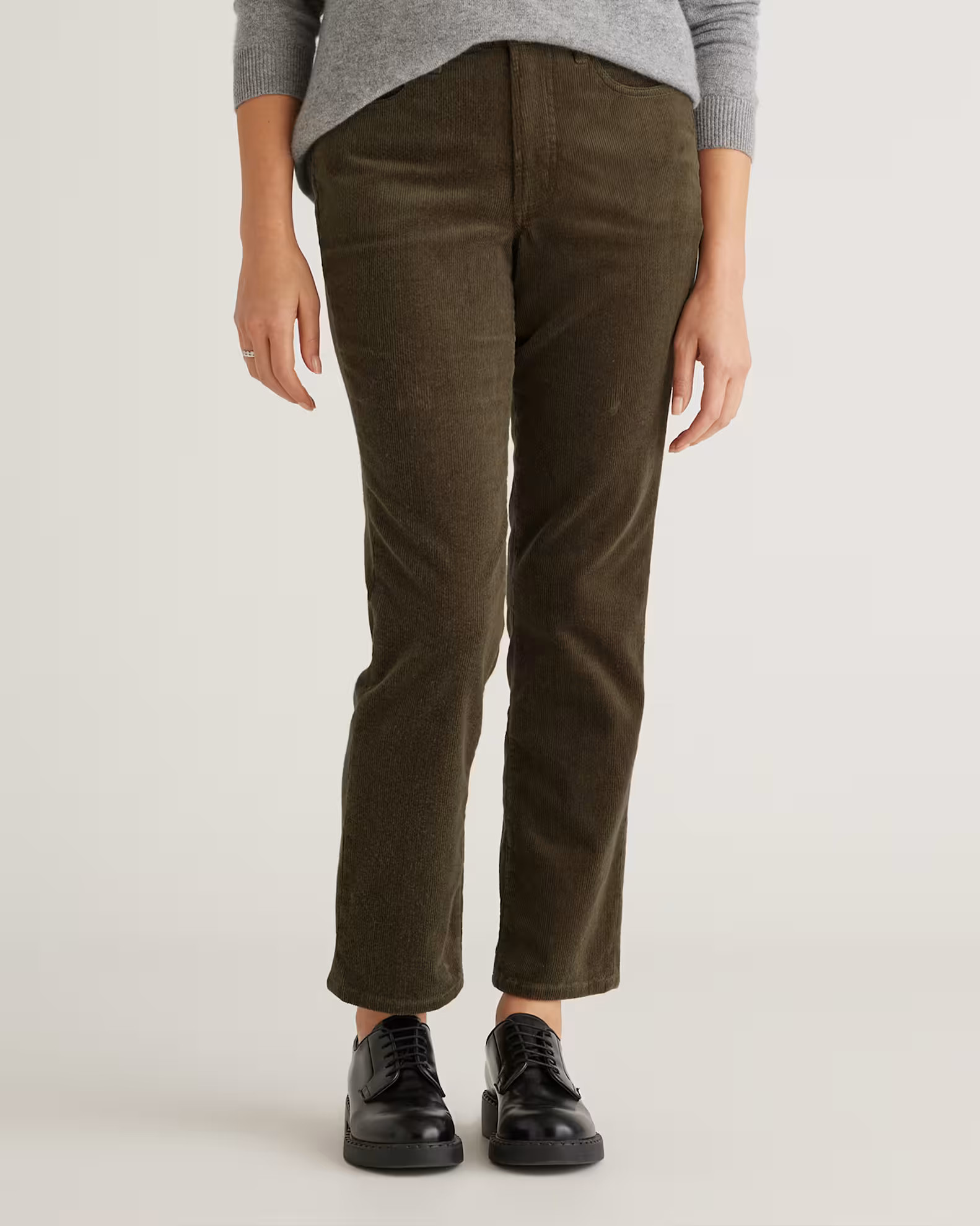 Organic Stretch Corduroy Straight Leg Pants in Seaweed | Quince
