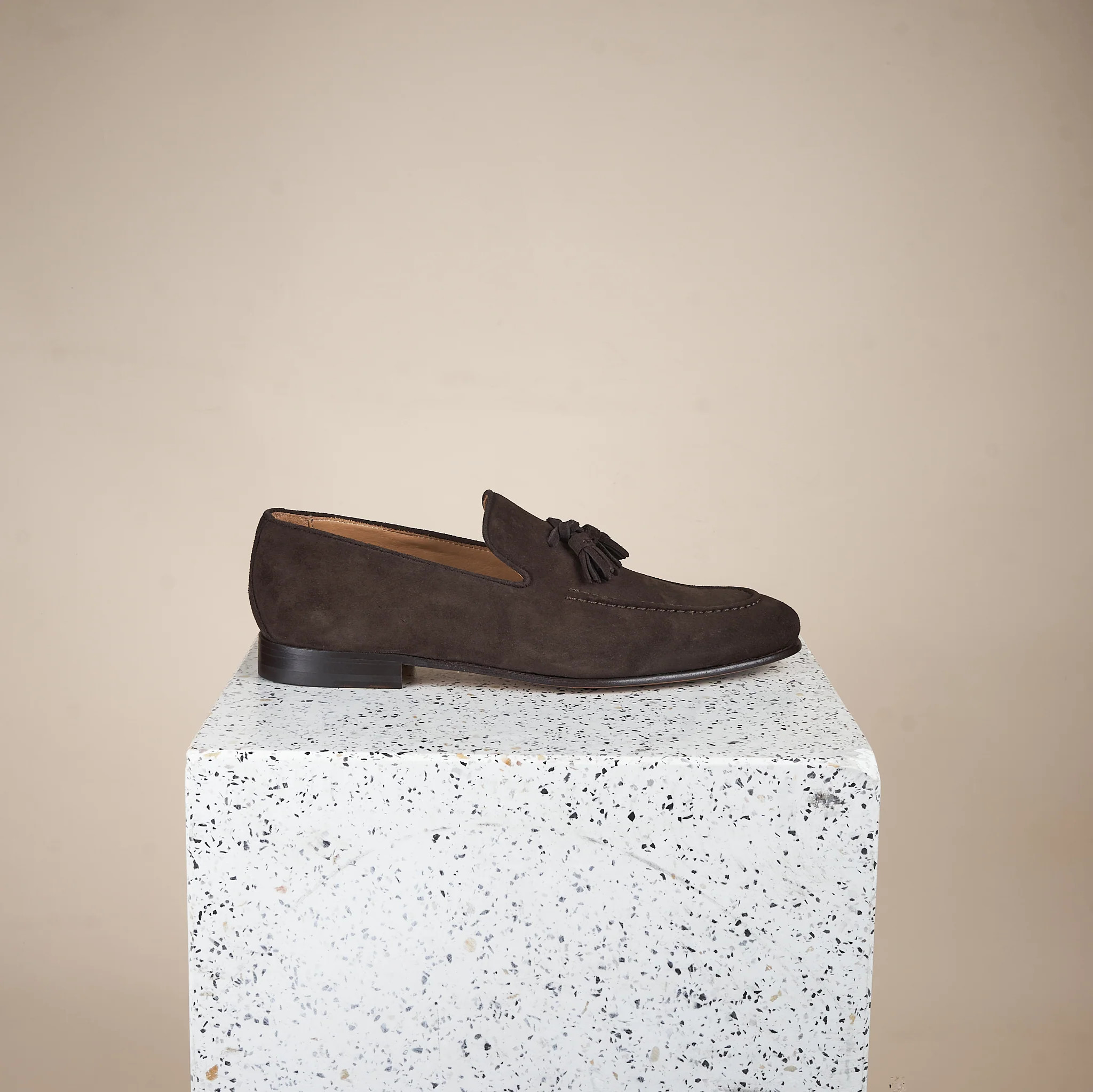 Mirto - Men's Tassel Loafer Brown Suede | A.Soliani