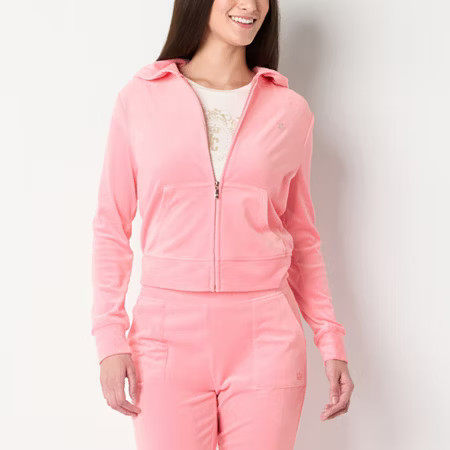 Juicy By Juicy Couture Midweight Womens Juniors Track Jacket, Small, Pink | JCPenney