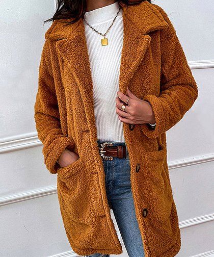 Brown Pocket Collared Coat - Women | Zulily