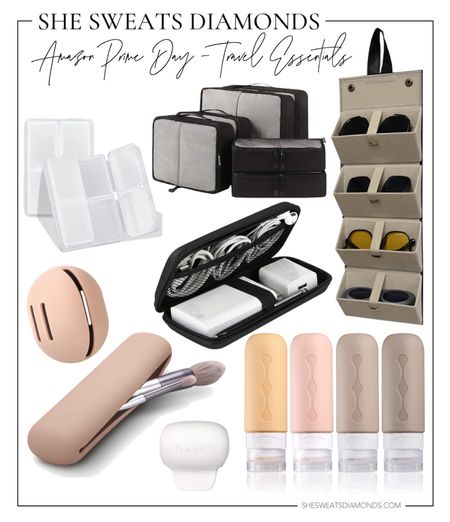 Amazon Prime Day is here and here are my travel essentials: sunglasses holder, packing cubes, pill box, makeup brush holder, tech organizer, and travel bottles for toiletries.

#LTKsalealert #LTKbeauty #LTKunder100