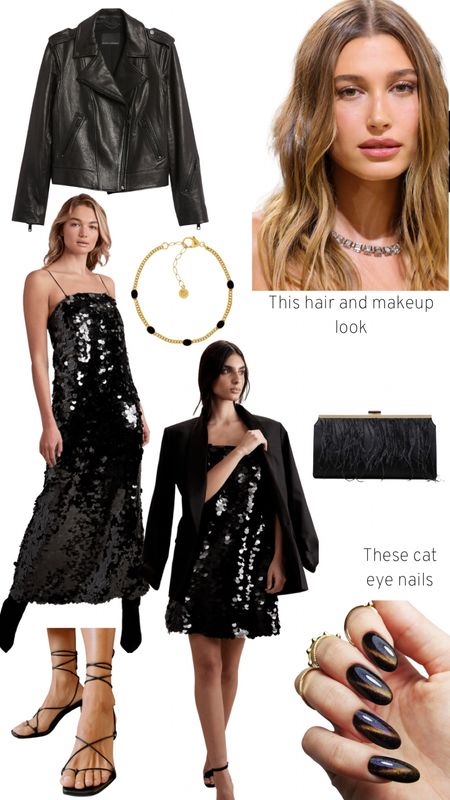 How I would style an all black holiday look. The column dress is everywhere right now and I love the look. A mini is a cute option too. Both sequin dresses call for minimal jewelry, hair, and shoes. 

#LTKHoliday #LTKstyletip #LTKsalealert
