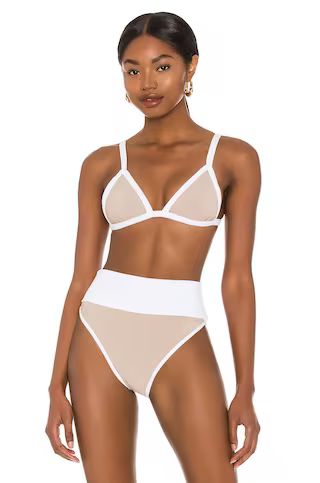 BEACH RIOT Pamela Bikini Top in Taupe & White from Revolve.com | Revolve Clothing (Global)