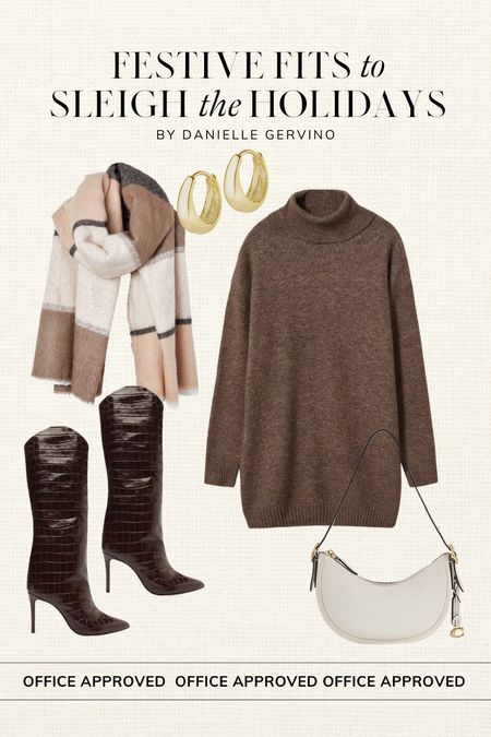 Holiday outfit ✨ Office-approved // a sweater dress and boots is the perfect combo for post-work drinks

Jewelry code: DANIELLE20 

Holiday look, holiday fashion, casual holiday, sweater dress outfit, neutral holiday outfit, Holiday Office Party, Holiday workwear, sweater dress outfit

#LTKSeasonal #LTKsalealert #LTKHoliday