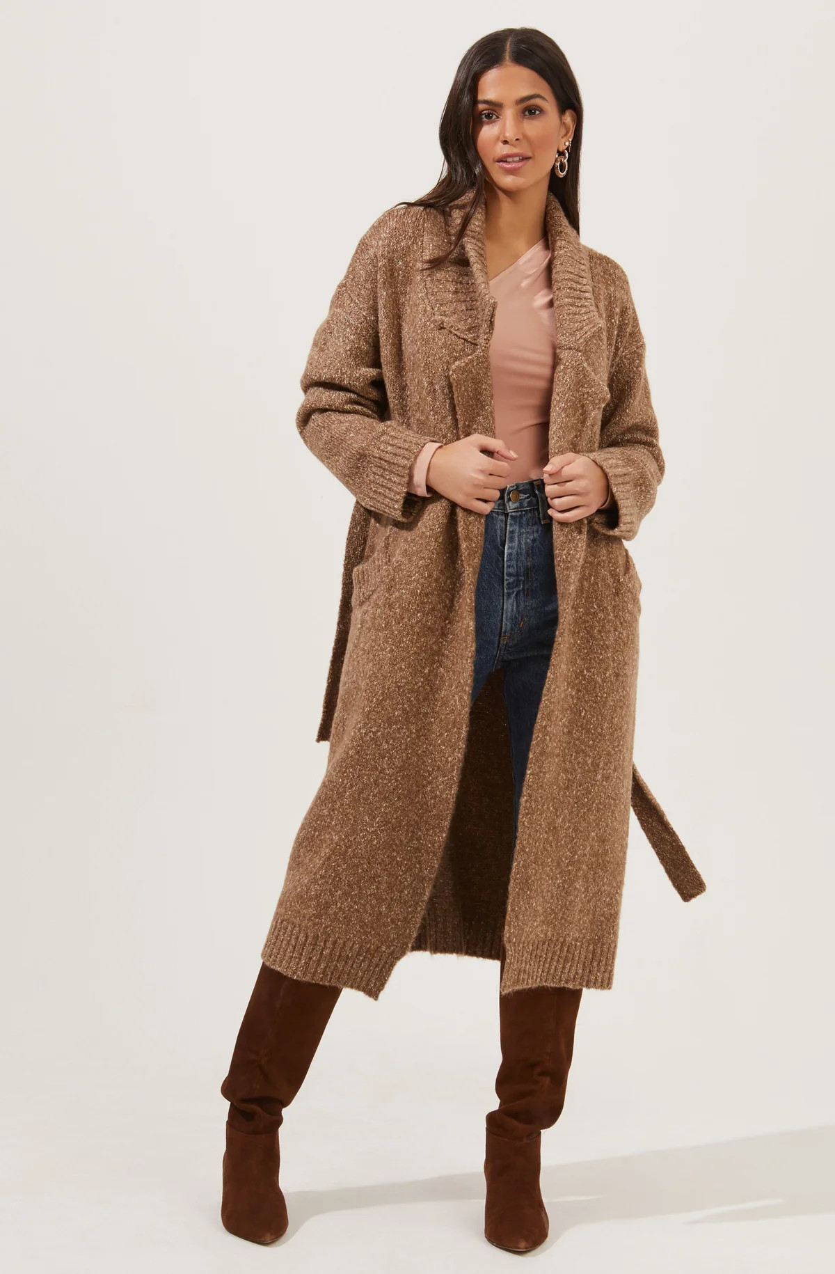 Lorrie Belted Longline Cardigan Sweater | ASTR The Label (US)