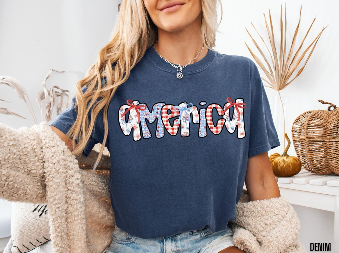 Comfort Colors America Shirt Women 4th of July Tshirt Independence Day Shirt Cute USA Shirt Patri... | Etsy (US)