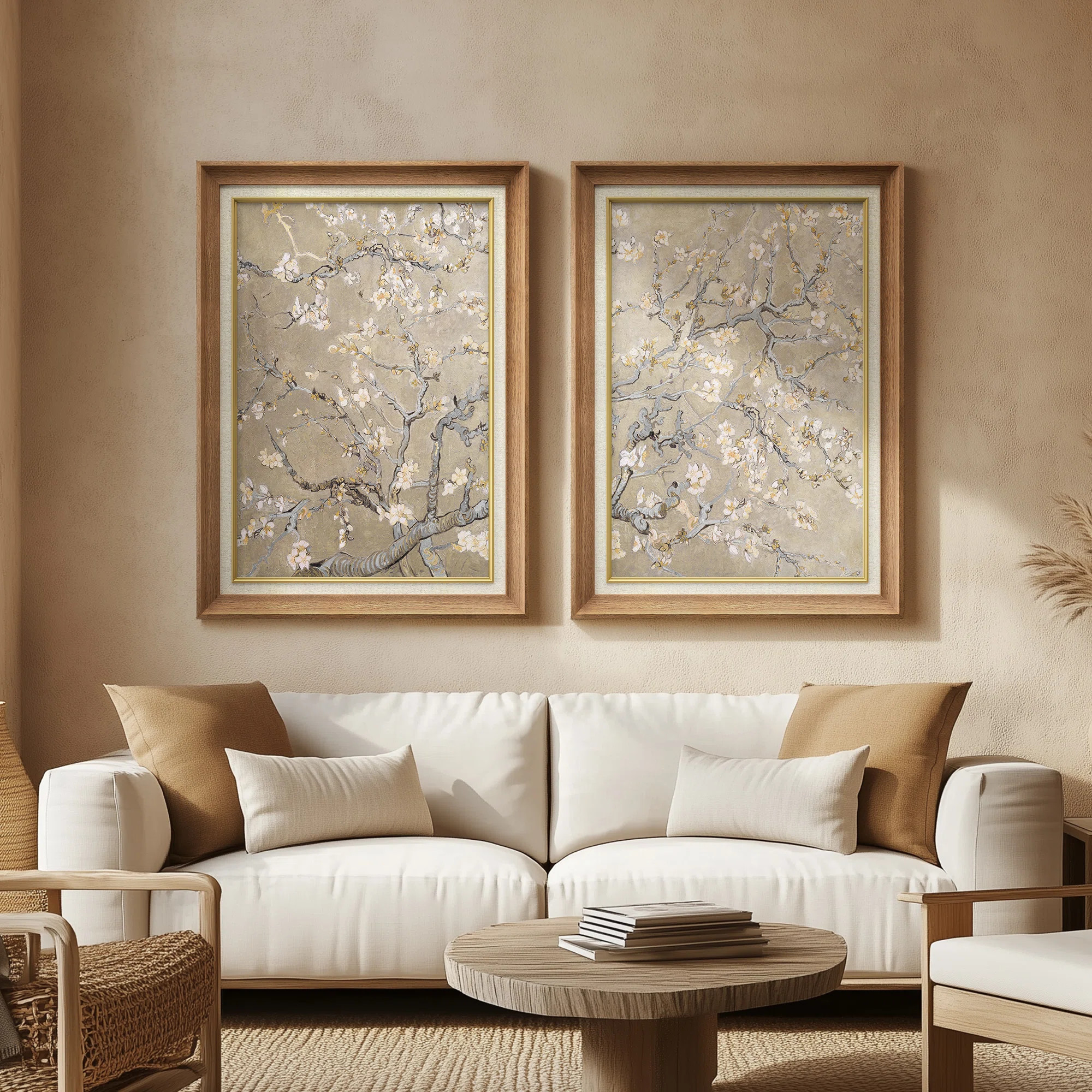 Set of 2 Premium Framed Art Artworks on Premium Canvas with 26"x36" Frame (Set of 2) | Wayfair North America