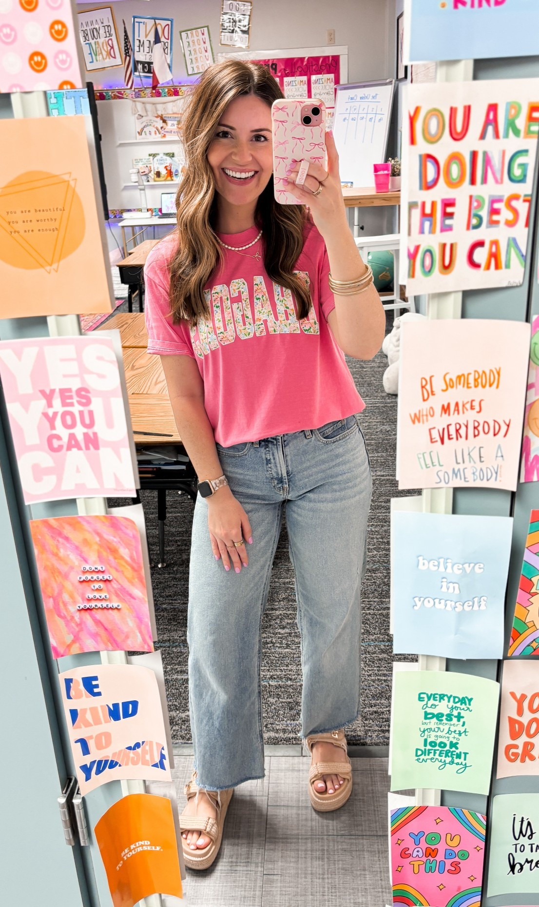 Custom floral school tshirt! 🌸💖
Shirt//medium
Old navy jeans//0 (cut to length)

Teacher, spring, custom school shirt, casual, Steve Madden big mona 

#LTKootd #LTKSeasonal #LTKSaleAlert