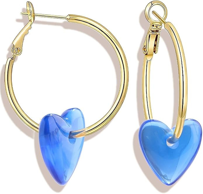 Love Heart Earrings For Women, Christmas Valentine's Love Gifts for Women Girls,Pink Heart Access... | Amazon (US)