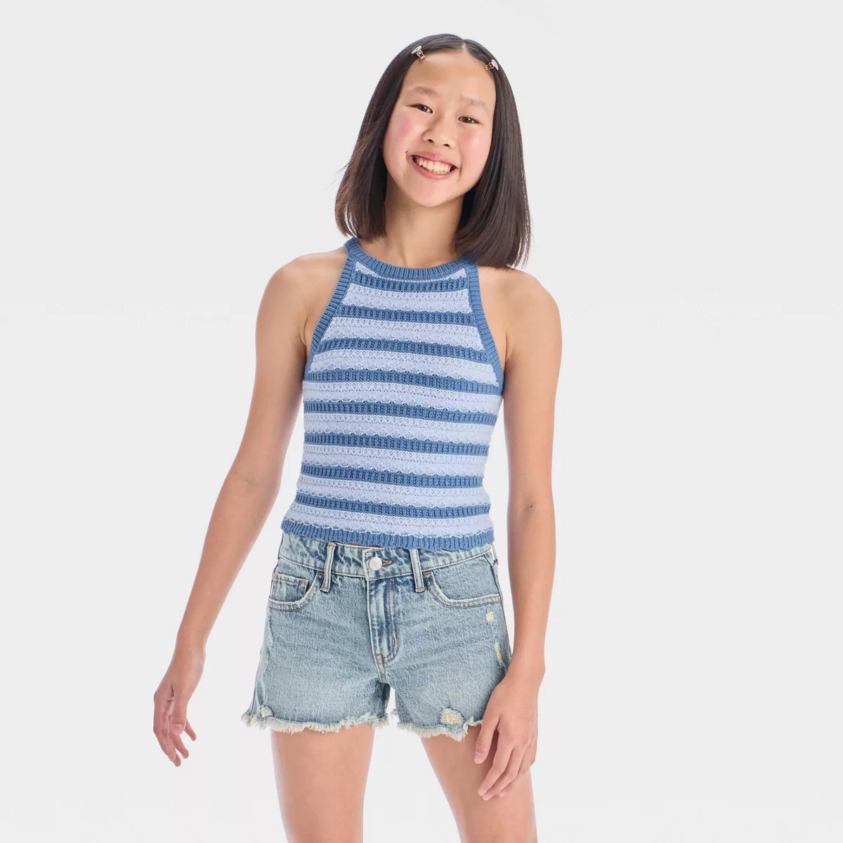 Girls' Striped Halter Sweater Tank - art class™ | Target
