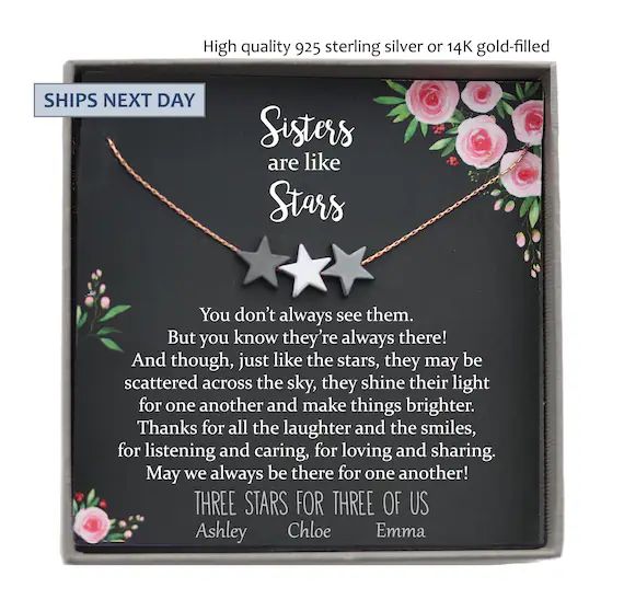 Sisters Necklace Sister Gift Ideas Sisters are like Stars | Etsy | Etsy (US)