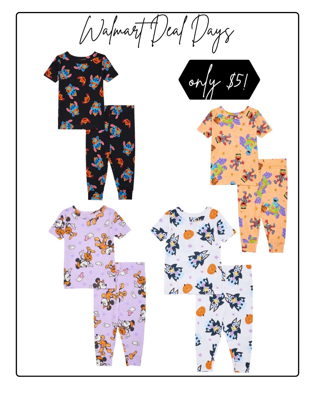 Walmart Deal Days 🫶🏽 $5 Pajamas for toddlers! 

#LTKSeasonal #LTKKids #LTKHalloween