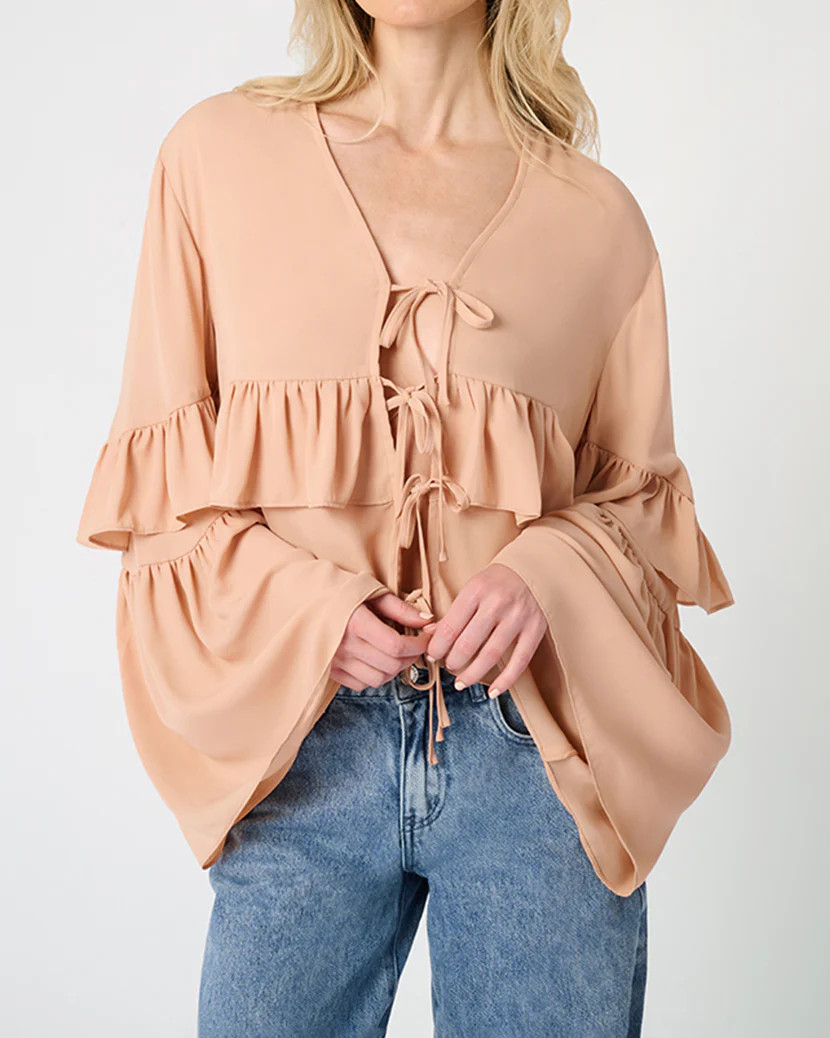 Ruffle Tie Front Top | We Wore What