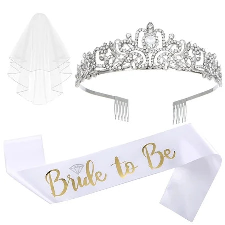 3 Pcs Bachelorette Party Decorations, Bride to Be Sash, Tiara, Crown, Bridal Shower, Bachelorette Party Supplies, Gifts, Favors | Walmart (US)