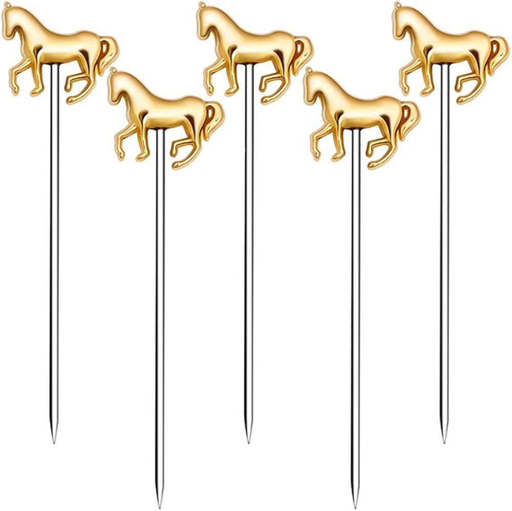 Cocktail Picks Stick, Cocktail Toothpicks Stainless Steel Martini Olive Picks for Bar Barbecue Fr... | Amazon (US)