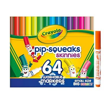 Crayola Pip-Squeaks Skinnies Washable Markers (64ct), Mini Markers for Kids, Coloring Markers, Cr... | Amazon (US)