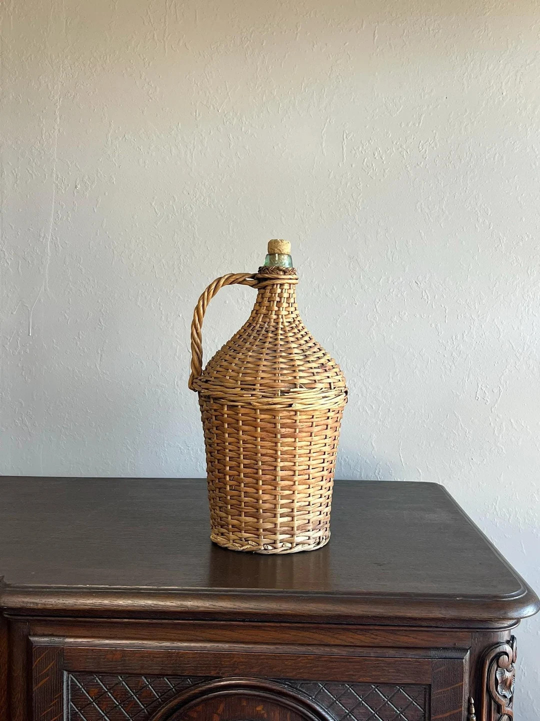 Vintage Hungarian Wicker Wine Jug | Etsy (US)