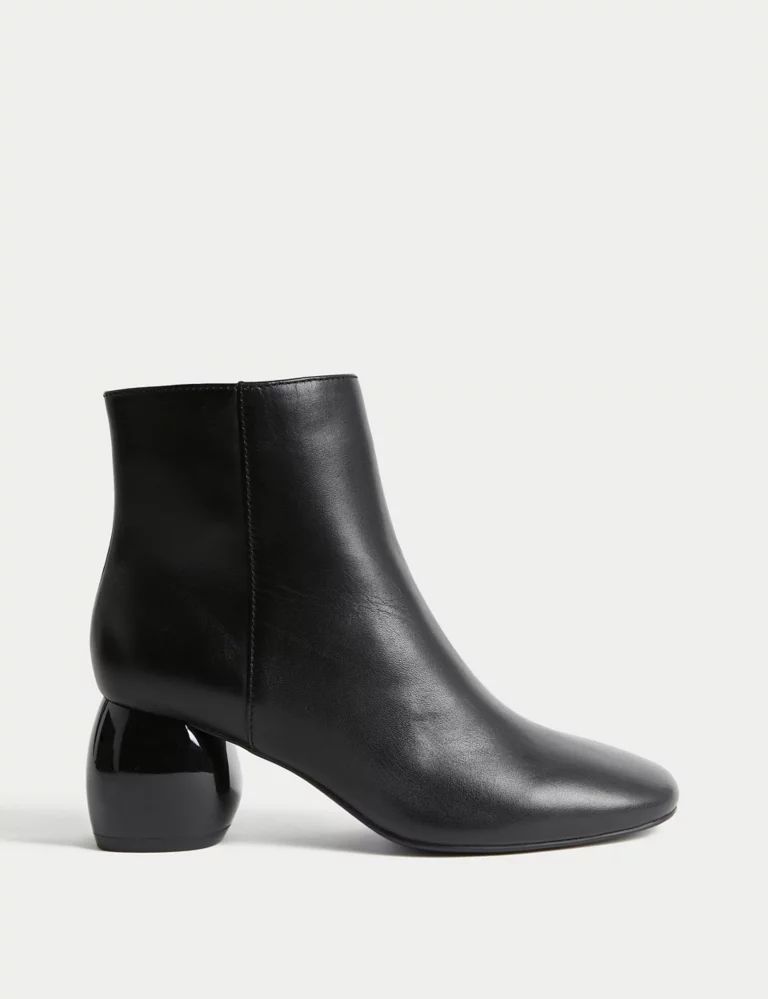 Leather Statement Block Heel Ankle Boots | Marks & Spencer (UK)