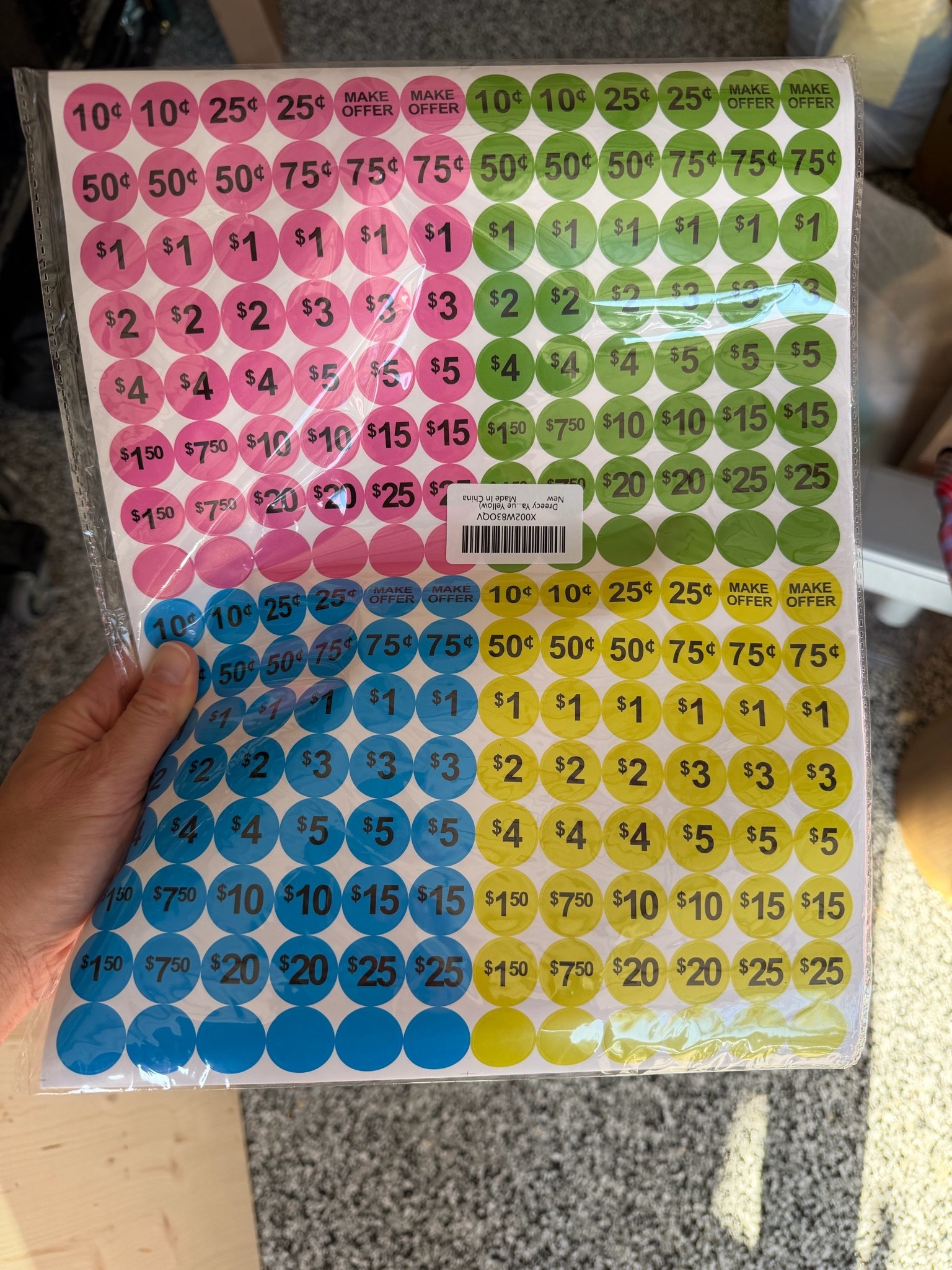 Garage sale pricing made easy — garage sale stickers