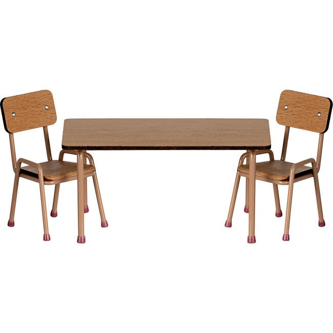 Maileg | Table and chair set, Mouse - Dark powder (Pink) | Maisonette | Maisonette