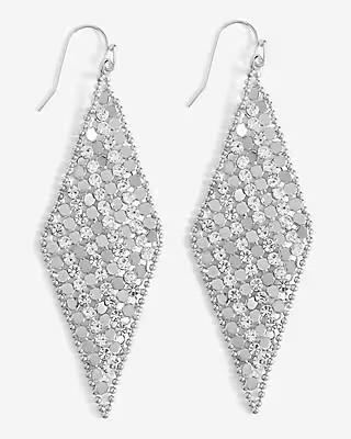 Rhinestone Chainmail Drop Earrings | Express