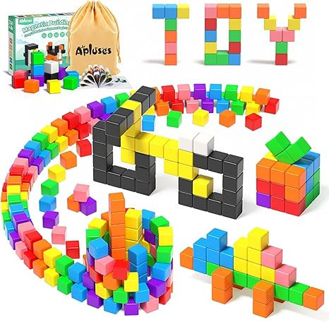 54 PCS Magnetic Blocks, Magnetic Building Blocks for Toddlers 3+, Montessori Toys, Magnetic Cubes... | Amazon (US)