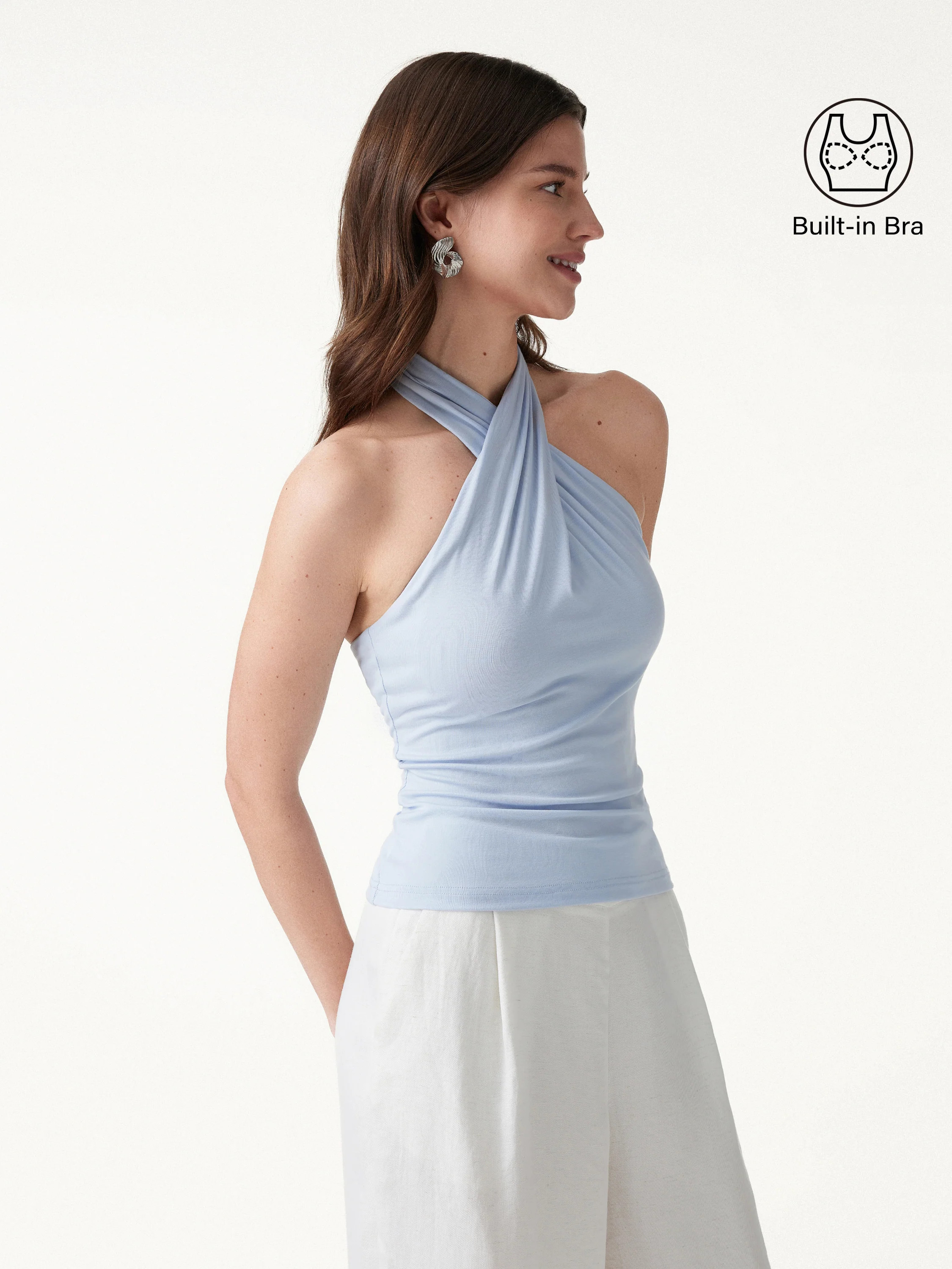 Criss Cross Halter Neck Going-Out Bra Top | OGLmove