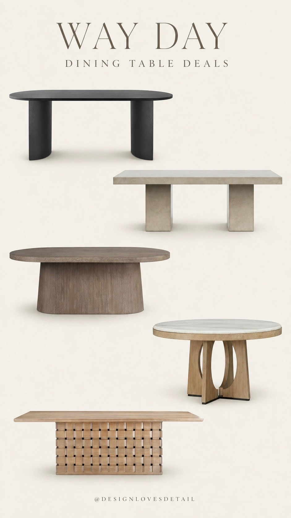 Look at these cool dining tables I found!! Some excellent prices for Way Day! Today’s the last day of deals — don’t miss it! 

#wayday #wayfair #deals #diningtable #homeinspo

#LTKfoodie #LTKSaleAlert #LTKHome