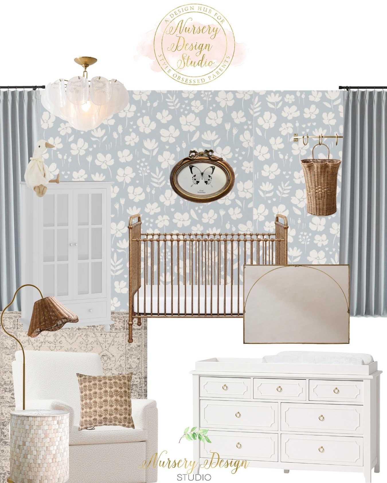 Soft blue, white, and gold — the color palette of dreams.  Meet Lilibet’s nursery: a lesson in quiet luxury and timeless design for the modern baby girl.



#LTKBump #LTKKids #LTKBaby