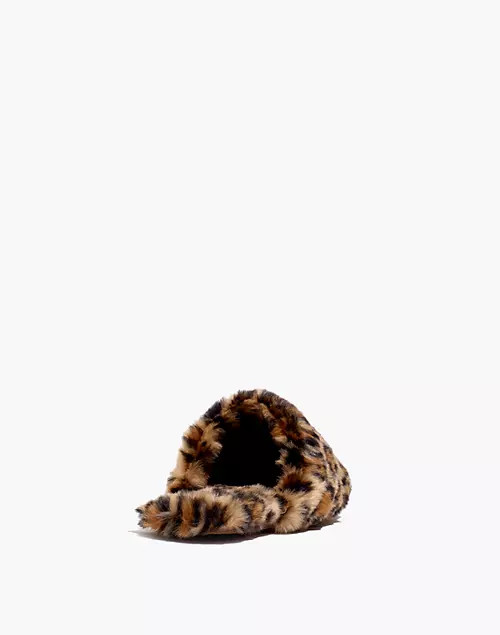 Quilted Scuff Slippers in Leopard Recycled Faux Fur | Madewell