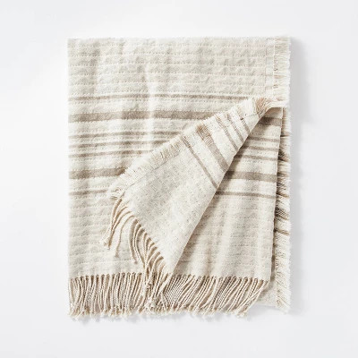 Striped Gauze Throw Blanket Cream/Taupe - Threshold™ designed with Studio McGee | Target
