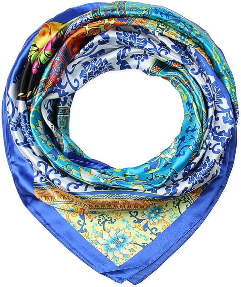 corciova 35x35 Large Square Satin Hair Scarf for Women – Silk-Feel Head Wrap, Night Protection,... | Amazon (US)