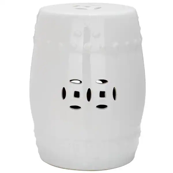 SAFAVIEH Paradise Treasures White Ceramic Garden Stool | Bed Bath & Beyond