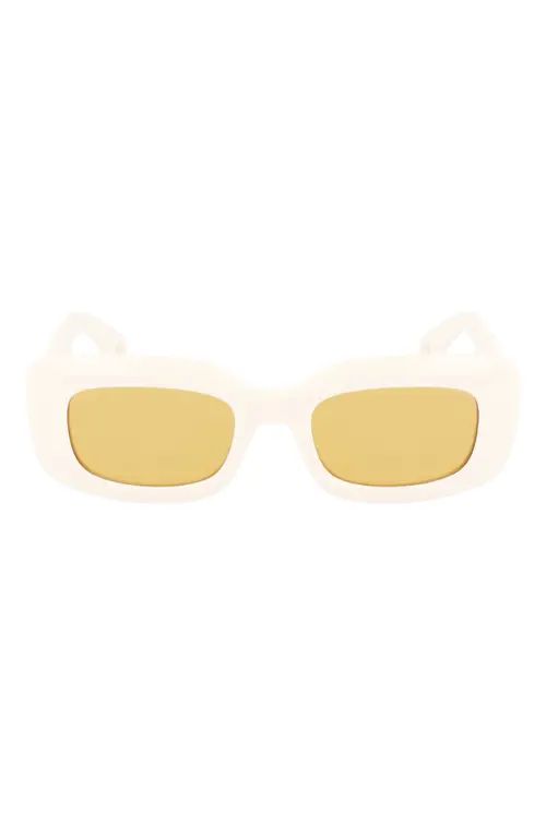 Lanvin Babe 50mm Rectangular Sunglasses in White at Nordstrom | Nordstrom