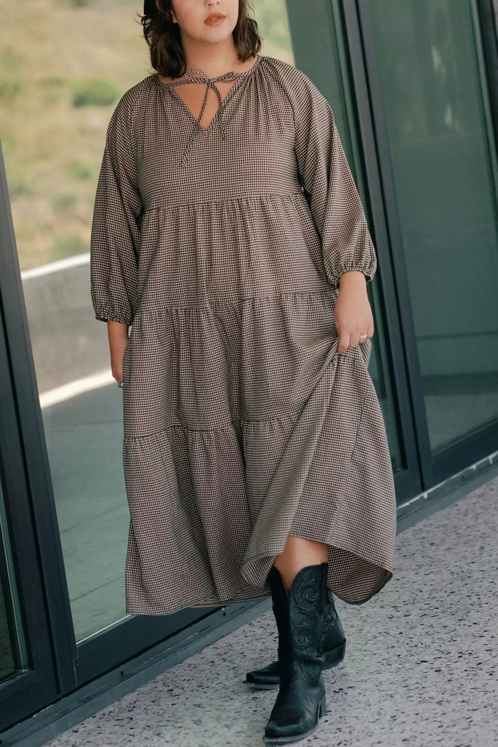 Whimsy + Row Mandy Gingham Midi Dress | Urban Outfitters (US and RoW)