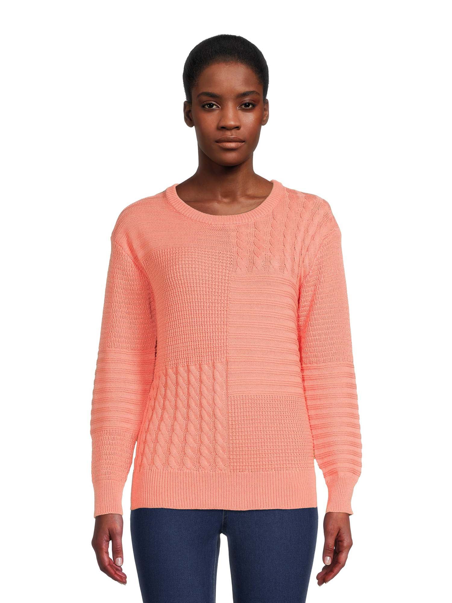 Time And Tru Women's Patchwork Sweater - Walmart.com | Walmart (US)