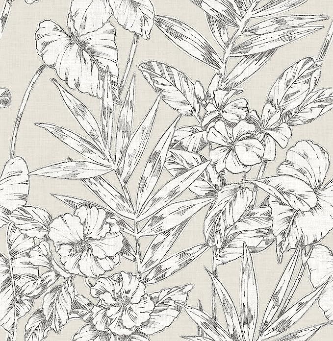 A-Street Prints 2744-24104 Beige Fiji Floral Wallpaper | Amazon (US)