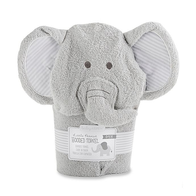 Baby Aspen Size 0-9M Little Peanut Elephant Hooded Spa Towel | buybuy BABY
